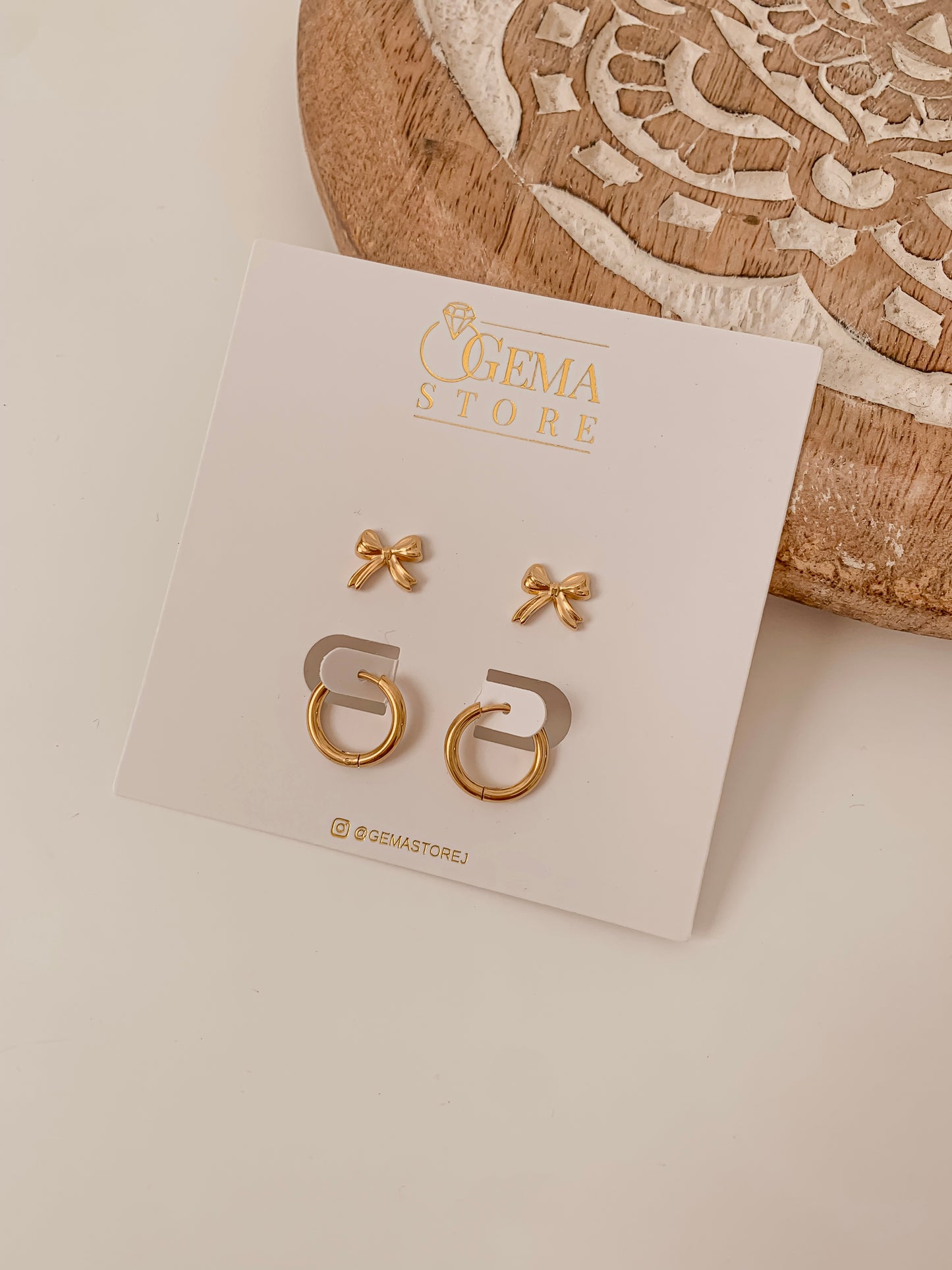 Set de 2 Stud y mini hoops