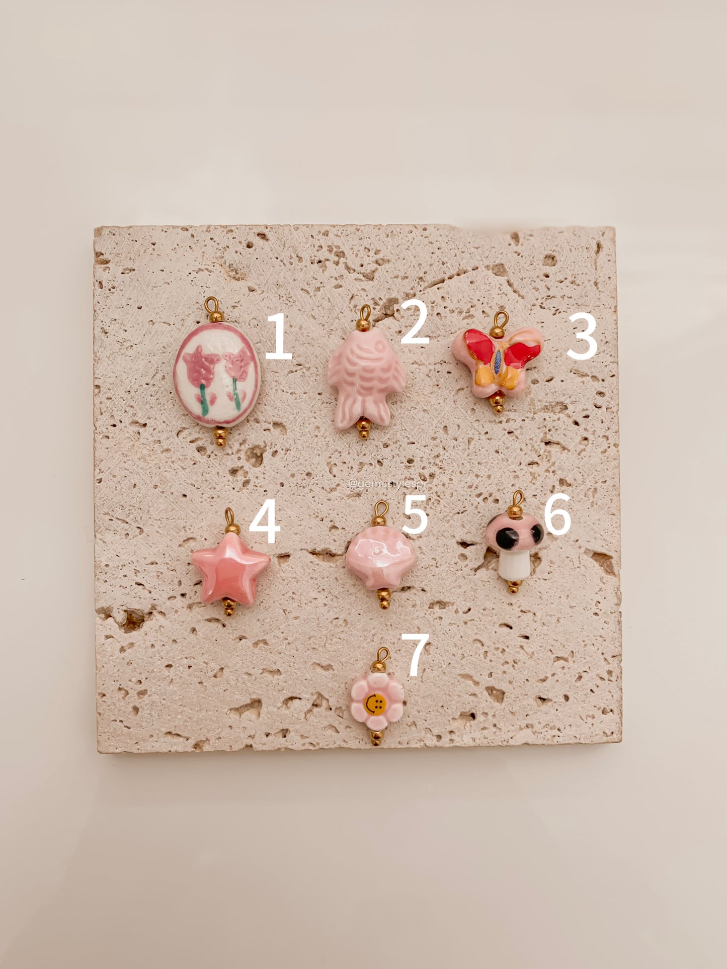 Coral Ceramic Charms