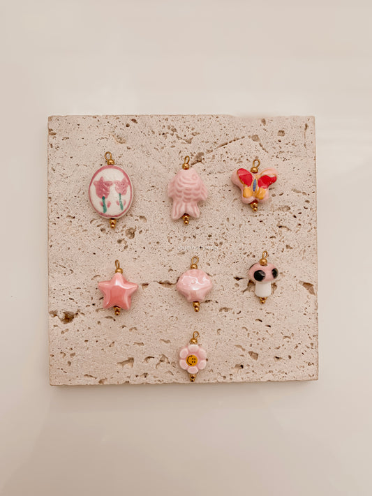 Coral Ceramic Charms