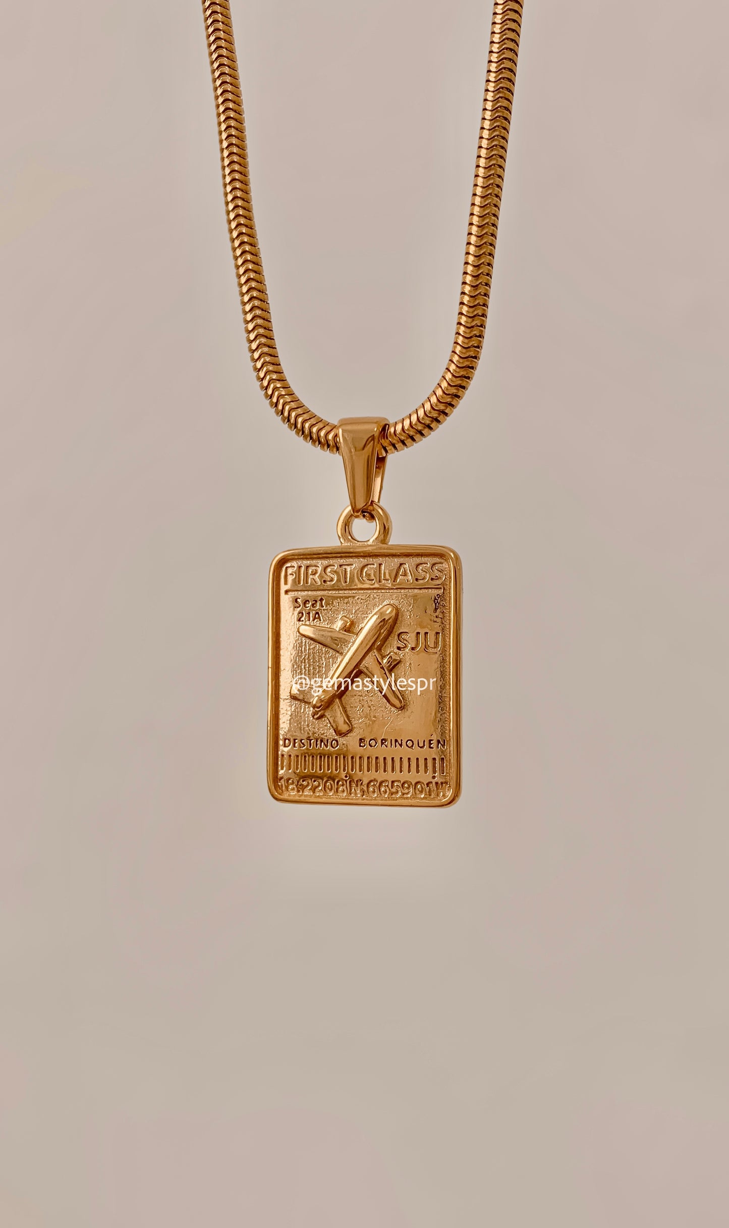 Boarding Pass PR Necklace