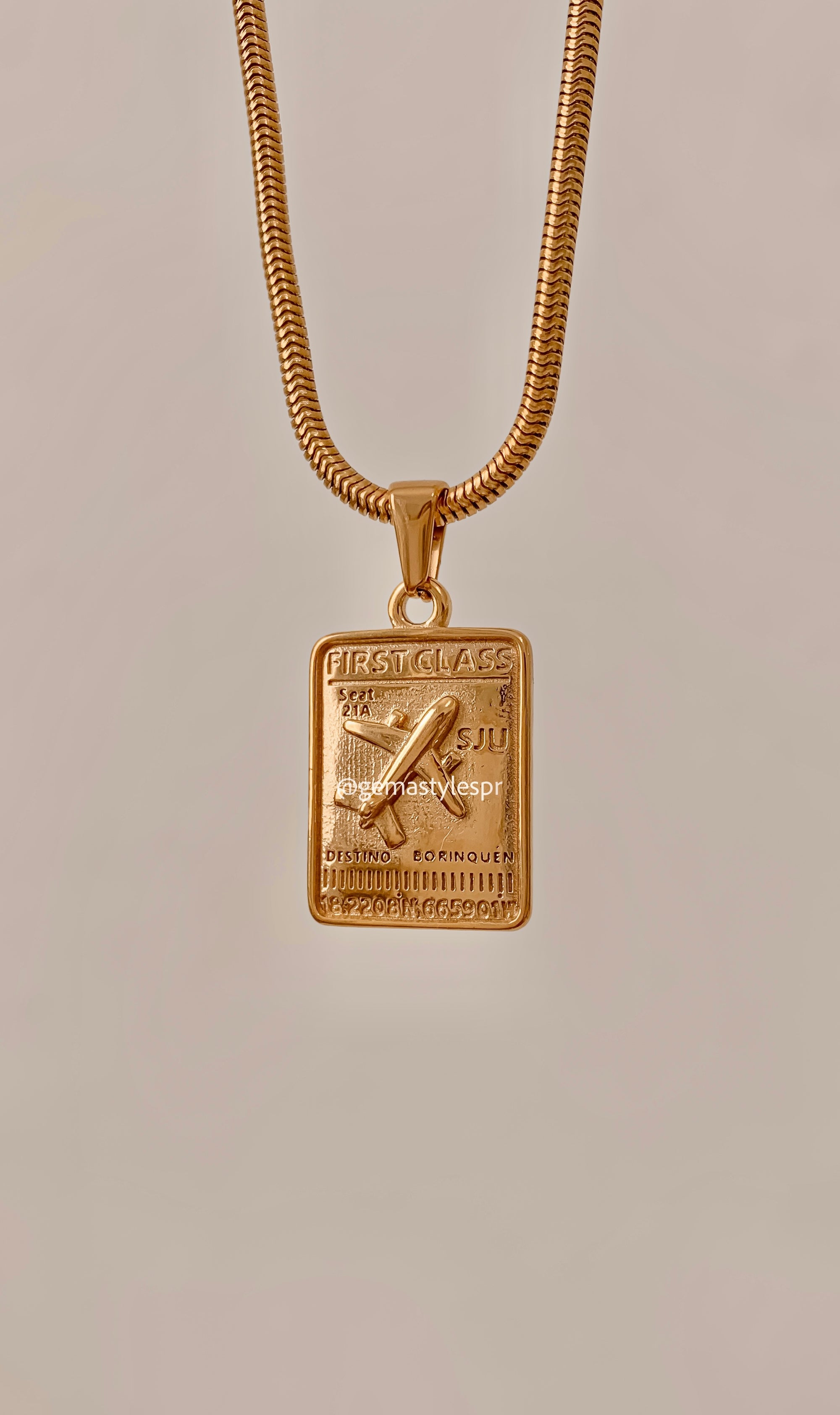 Boarding Pass PR Necklace