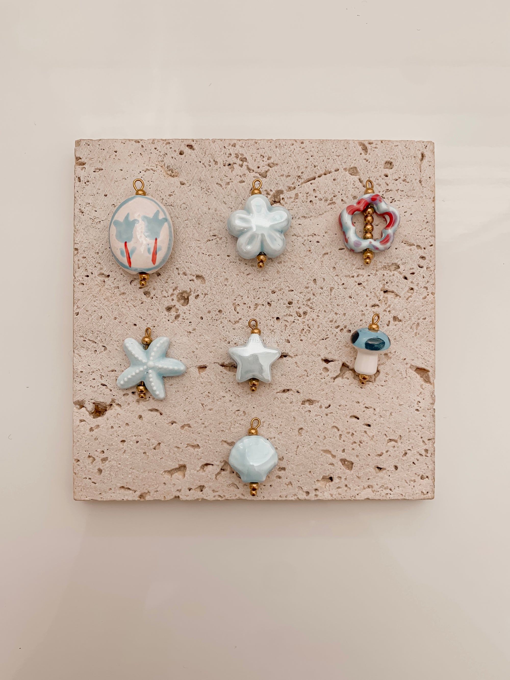 Blue Ceramic Charms