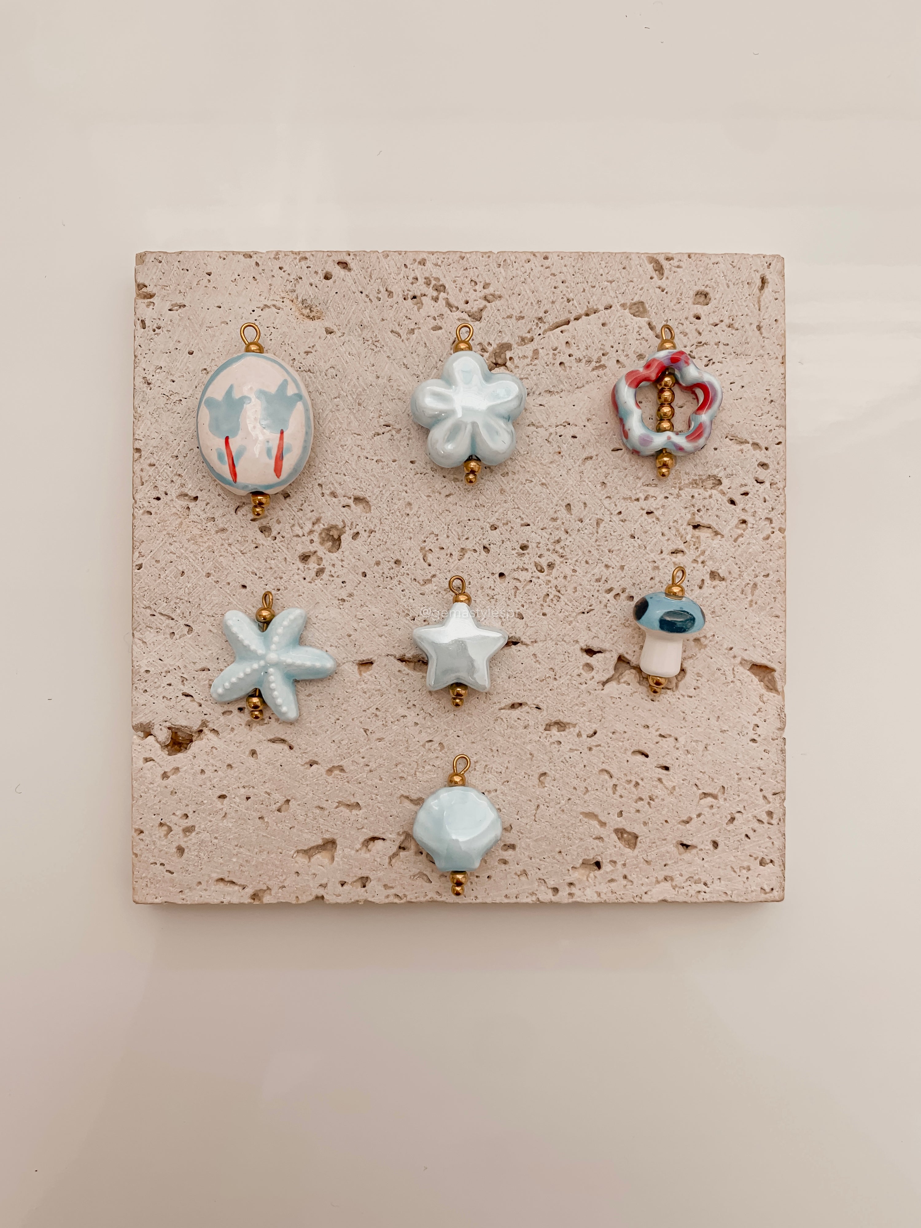 Blue Ceramic Charms