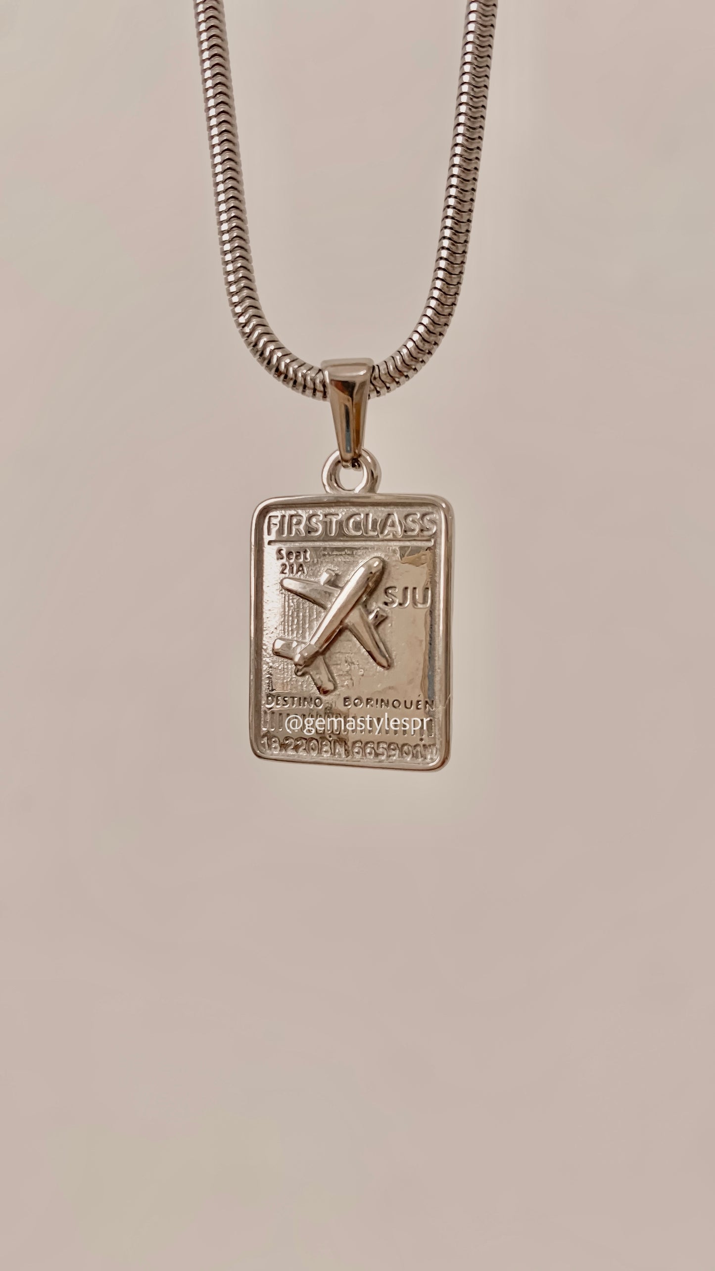 Boarding Pass PR Necklace