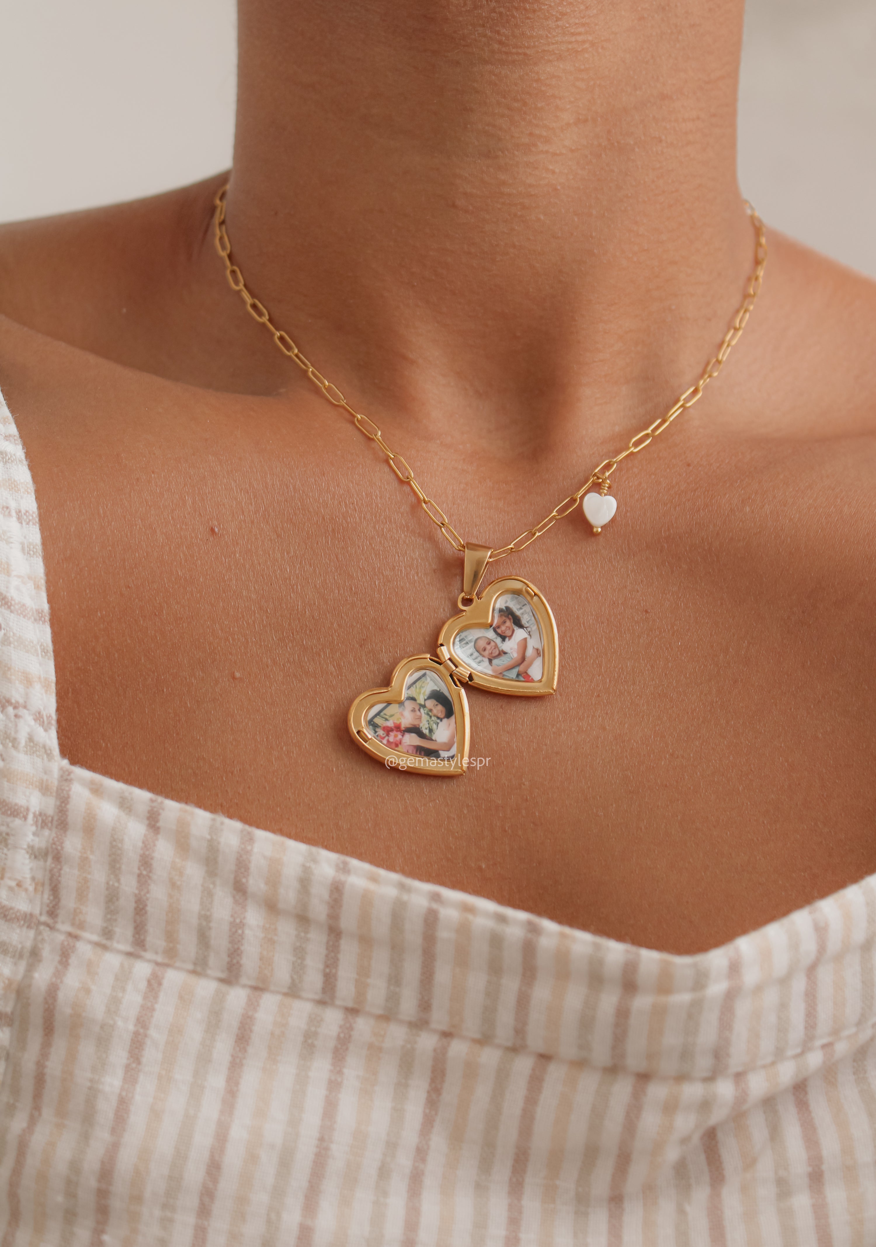 Corazón Perlado Relicario